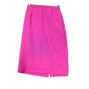 Skirt Womens Small Pink Fuchsia Pencil‎ High Waist Lined Back Vent Midi Office